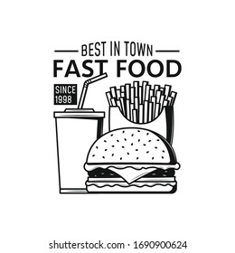 Fast food delivery icon on white. Concept.