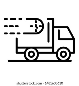 Fast food delivery icon. Outline fast food delivery vector icon for web design isolated on white background