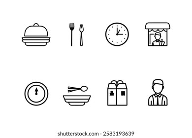 Fast Food Delivery Icon Pack – Quick Service Vector Illustrations