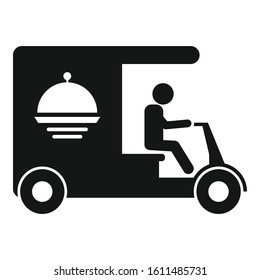 Fast food delivery icon. Simple illustration of fast food delivery vector icon for web design isolated on white background