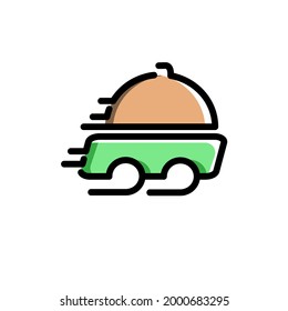 fast food delivery icon vector logo design