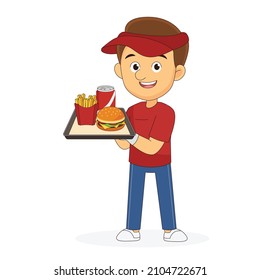 Fast Food Delivery Man Clipart Images