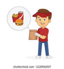 Fast Food Delivery Man Clipart Images