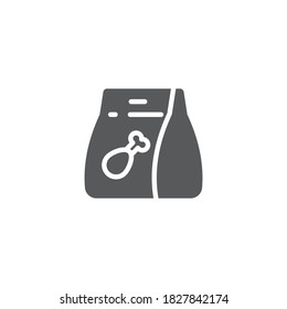 Fast food delivery paper bag vector icon symbol isolated on white background