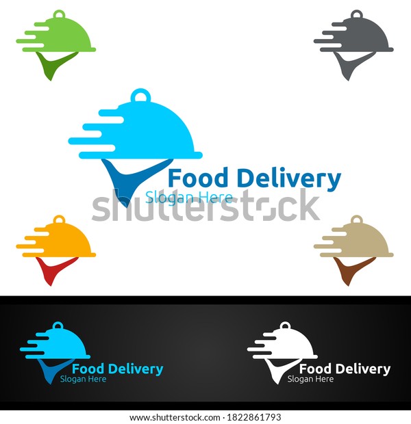 Fast Food Delivery Service Logo for Restaurant,\
Cafe or Online Catering\
Delivery