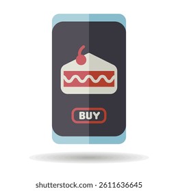 Fast food delivery service vector isolated icon. Cake symbol. Mobile app order food online website.