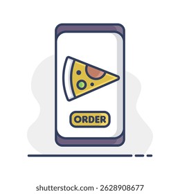 Fast food delivery service vector isolated icon. Pizza slice sign. Mobile app order food online website.
