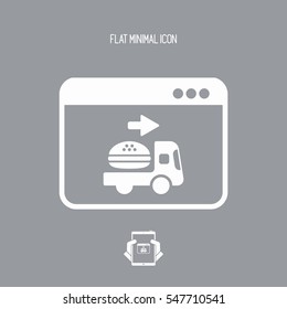 Fast food delivery service - Vector flat icon