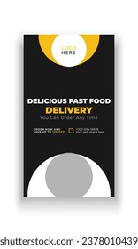 Fast food delivery social media story banner template