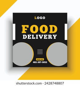 Fast food delivery social media banner template