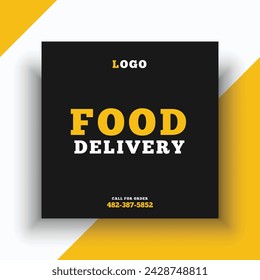 Fast food delivery social media banner template
