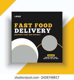 Fast food delivery social media banner template