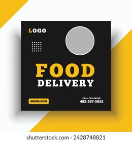 Fast food delivery social media banner template