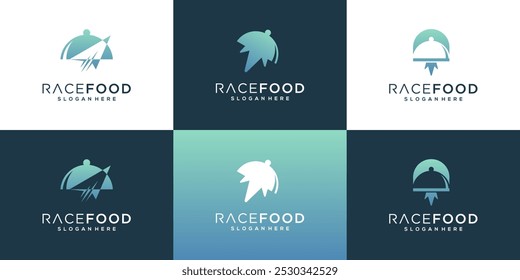 Fast food delivery vector logo ideas. Collection of order delivery service design. Modern illustration template.	
