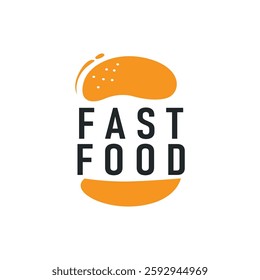 fast food design burger logo illustration with simple food concept brand template, restaurant, bar, cafe
