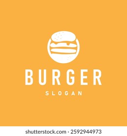 fast food design burger logo illustration with simple food concept brand template, restaurant, bar, cafe