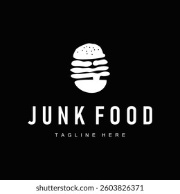 fast food design with minimalist burger logo concept illustration of food symbol product