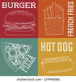 fast food design over colorful background vector illustration