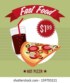 fast food design over green background vector illustration