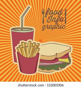 fast food design over grunge background vector illustration
