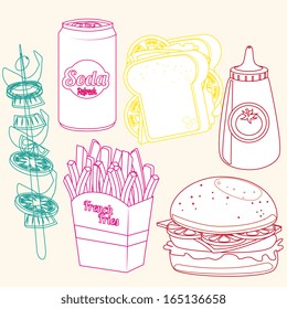 fast food design over white  background vector illustration
