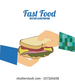 Fast Food design over white background, vector illustration.