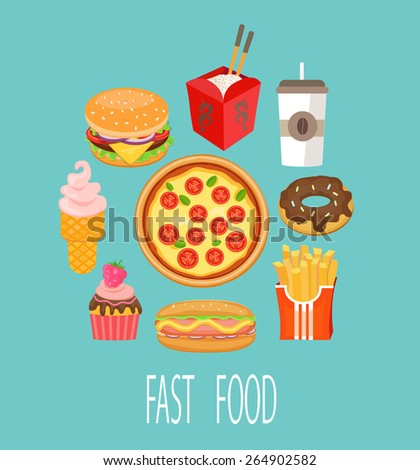 Fast food design. Vector illustration.