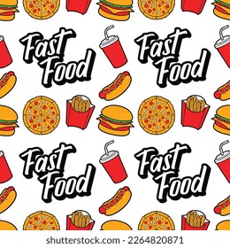 fast food design vector seamless pattern
