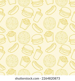 fast food design vector seamless pattern