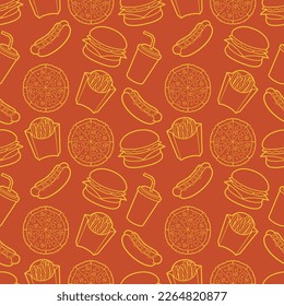 fast food design vector seamless pattern