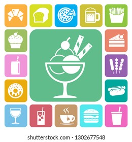Fast food and dessert icon set.Illustration eps10