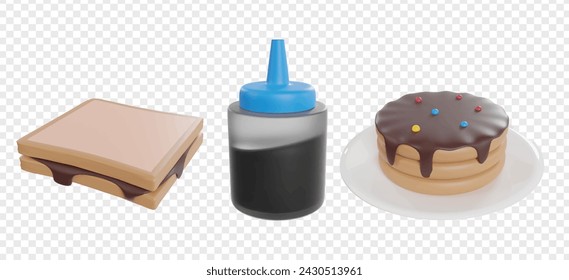 Fast food and desserts 3d icon render clipart bundle collection