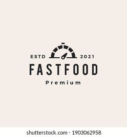 fast food dial hipster vintage logo vector icon illustration