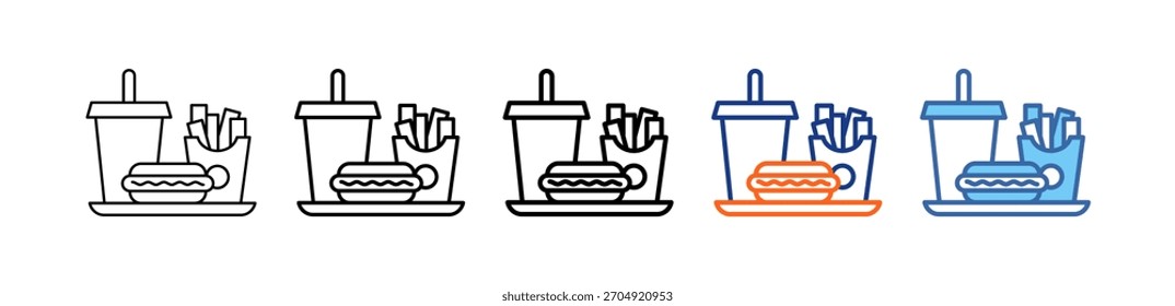 Icono de Vector de conjunto diferente de comida rápida