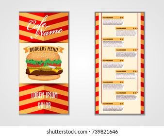 Fast food doble side flyer design. vector template. Brochure and Layout Design. food concept.