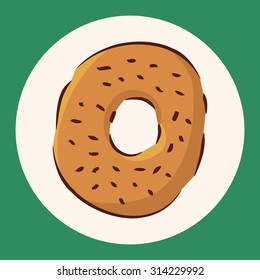 fast food donut flat icon elements,eps10