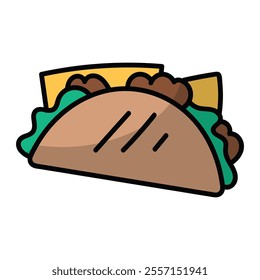 Fast Food Doodle Illustration - Taco