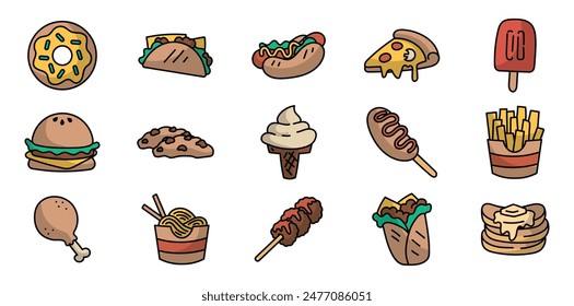 Fast Food Doodle Set Collection