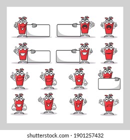 Fast food drink character set for your promotion or your mascout