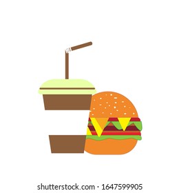 fast food, drink and hamburger icon