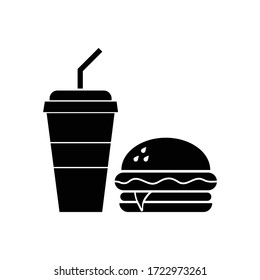 icono de comida rápida y bebida, ilustración vectorial.