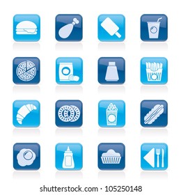 fast food and drink icons - vector icon set