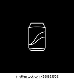 Fast Food Drink Soda Line Icon On Black Background
