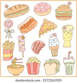 Fast food, drinks and snacks