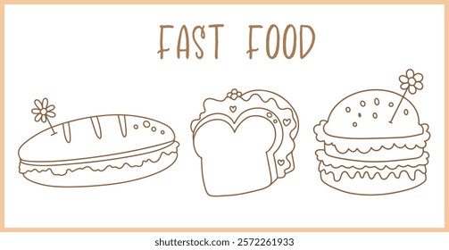 Fast food, drinks and snacks