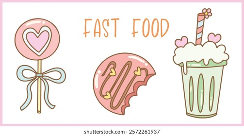 Fast food, drinks and snacks