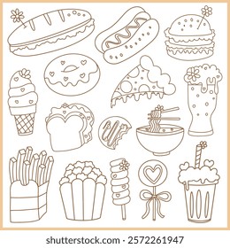 Fast food, drinks and snacks