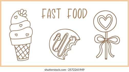 Fast food, drinks and snacks