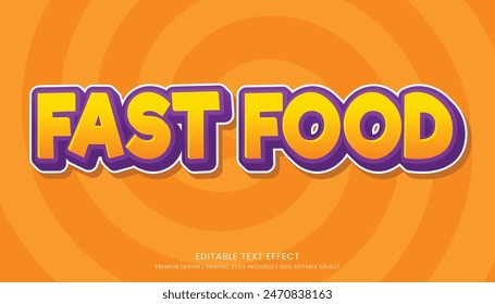 fast food editable 3d text effect template bold typography and abstract style drinks logo and brand