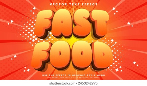 Fast food editable text effect Template with food menu theme